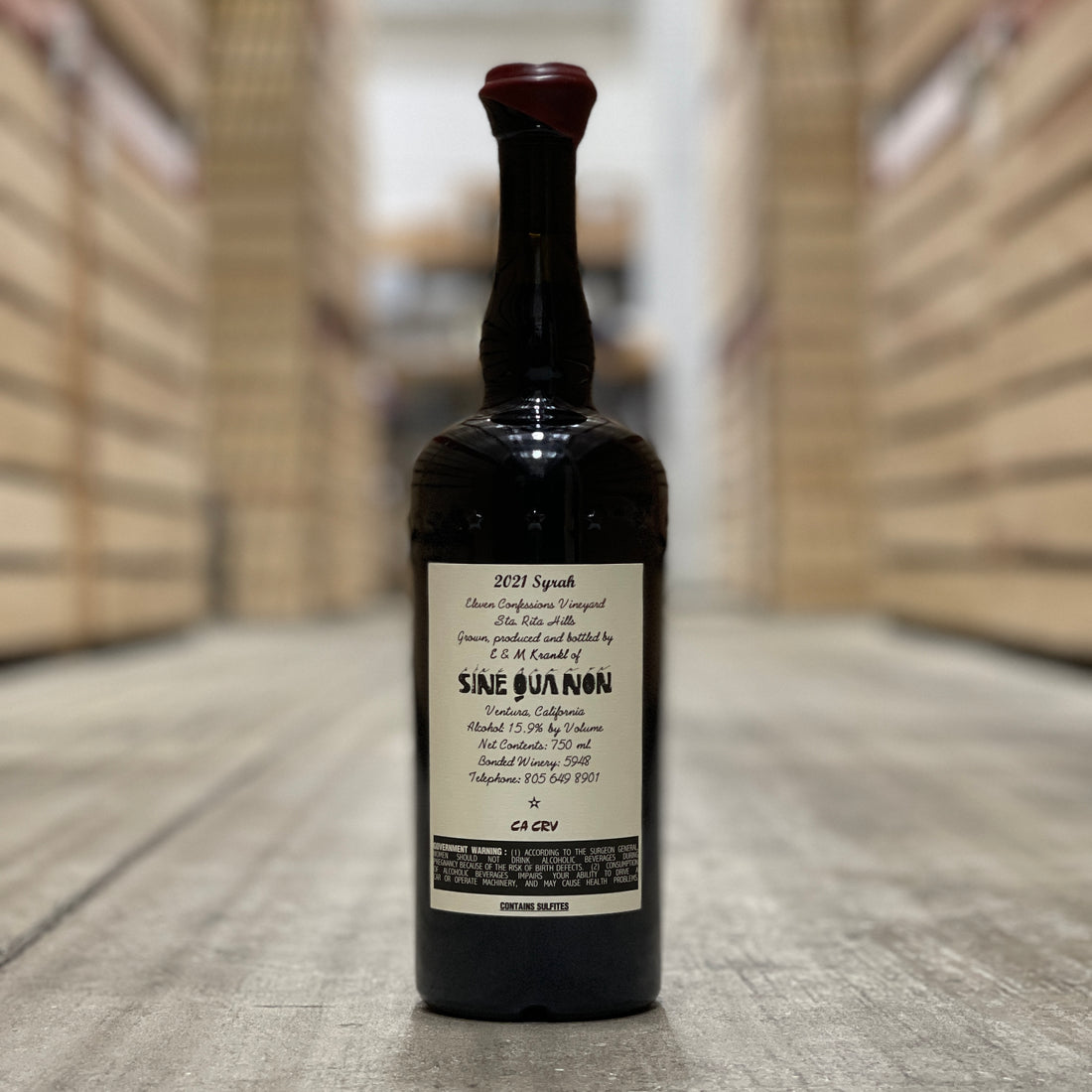 Sine Qua Non Eleven Confessions Vineyard Syrah, Sta Rita Hills, USA 2021